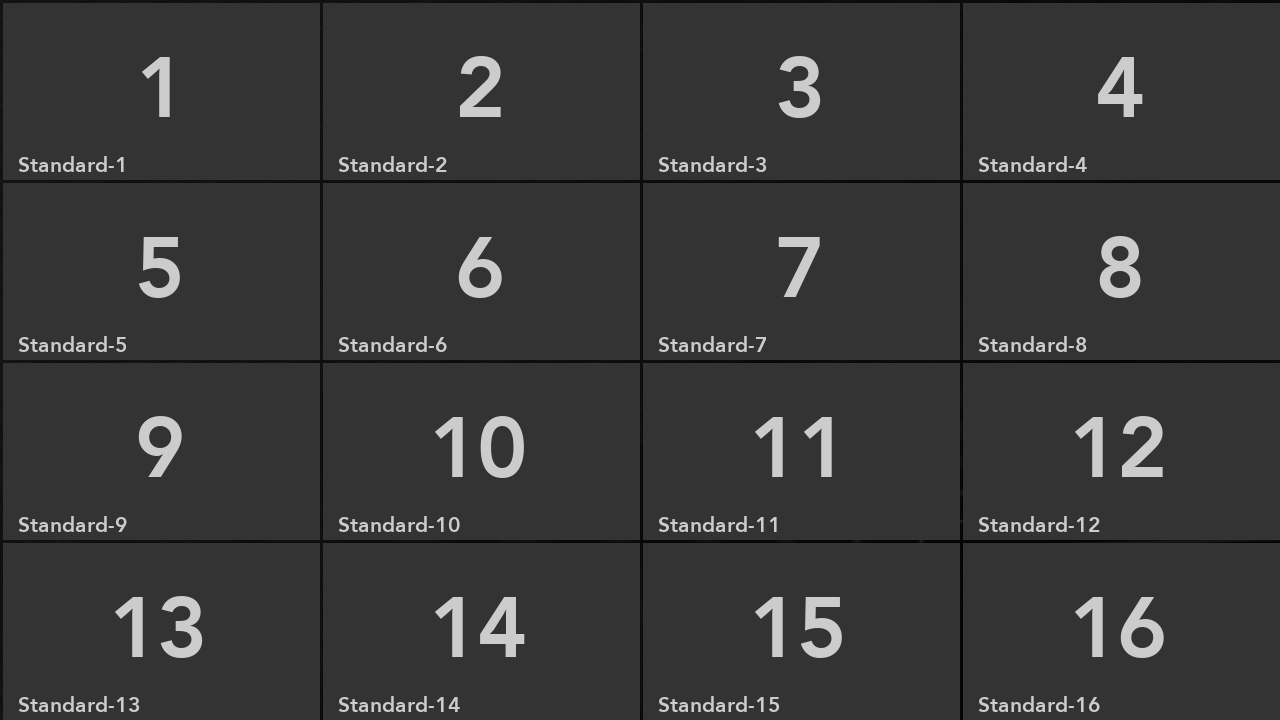 4x4 grid layout with sixteen participant slots.