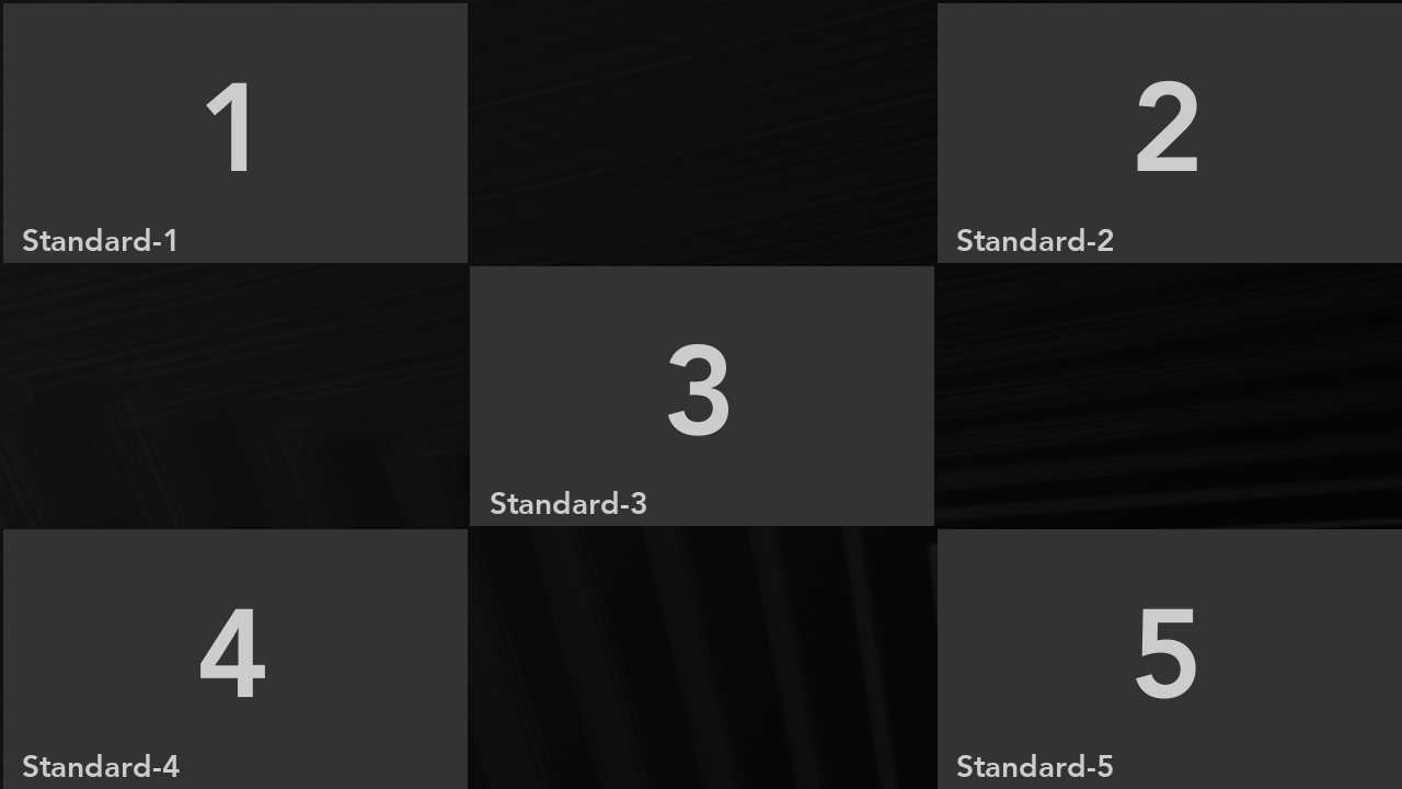 5-up layout with center slot and four corner slots.