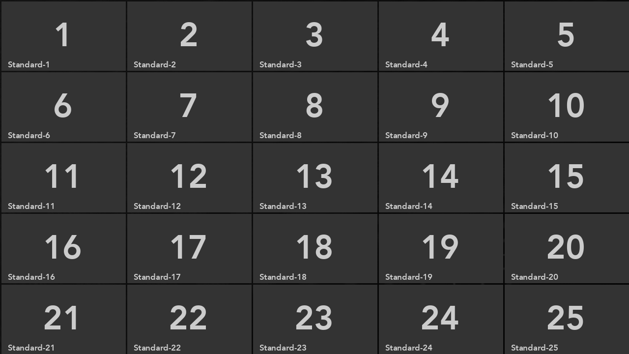 5x5 grid layout with twenty-five participant slots.