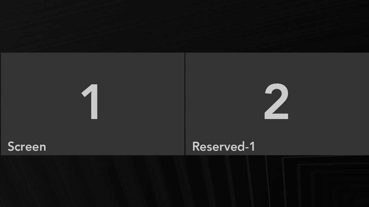 Dual presenter layout with screen share and speaker slots side by side.